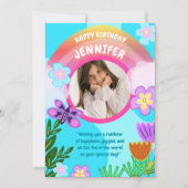 Speelse kleurrijke regenboogtuin verjaardag kaart (Voorkant)