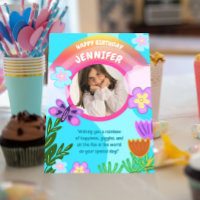 Speelse kleurrijke regenboogtuin verjaardag