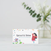 Speelse kleurrijke vrolijke heldere bloem pastel visitekaartje (Staand voorkant)