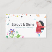 Speelse kleurrijke vrolijke heldere bloem pastel visitekaartje (Voorkant)