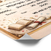 Speelse kleuterdiploma certificaat poster (Hoek)