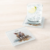 Speelse Knorretje, op maat Glazen Onderzetter (Schuin)