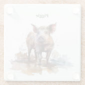 Speelse Knorretje, op maat Glazen Onderzetter (Achterkant)