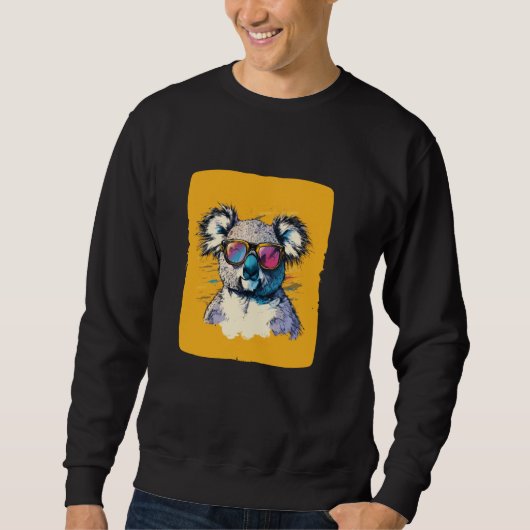 Speelse Koala met tinten voor een vreugdevolle loo Trui (Voorkant)