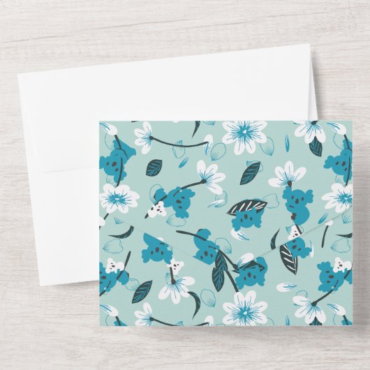 Speelse Koala Patroon Leuke Dier en Natuur Kunst All In One Uitnodiging (Achterkant)