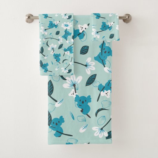 Speelse Koala Patroon Leuke Dier en Natuur Kunst Bad Handdoek (Insitu)