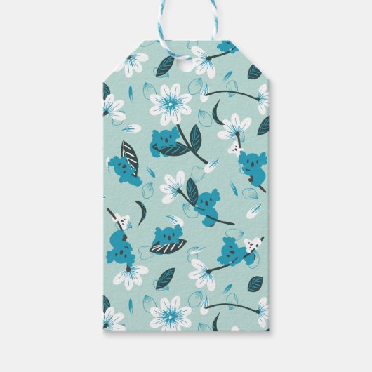 Speelse Koala Patroon Leuke Dier en Natuur Kunst Cadeaulabel (Voorkant)