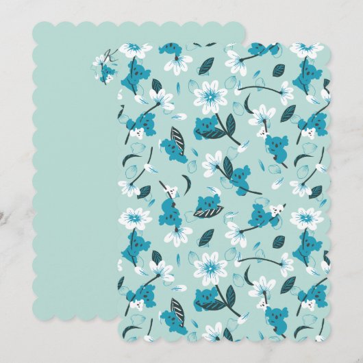 Speelse Koala Patroon Leuke Dier en Natuur Kunst Kaart (Voorkant / Achterkant)