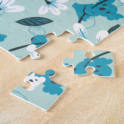 Speelse Koala Patroon Leuke Dier en Natuur Kunst Legpuzzel (Zijkant)