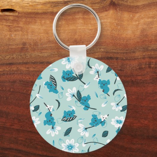 Speelse Koala Patroon Leuke Dier en Natuur Kunst Sleutelhanger (Achterkant)