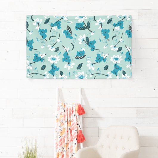 Speelse Koala Patroon Leuke Dier en Natuur Kunst Spandoek (Insitu)