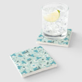 Speelse Koala Patroon Leuke Dier en Natuur Kunst Stenen Onderzetter (Zijkant)