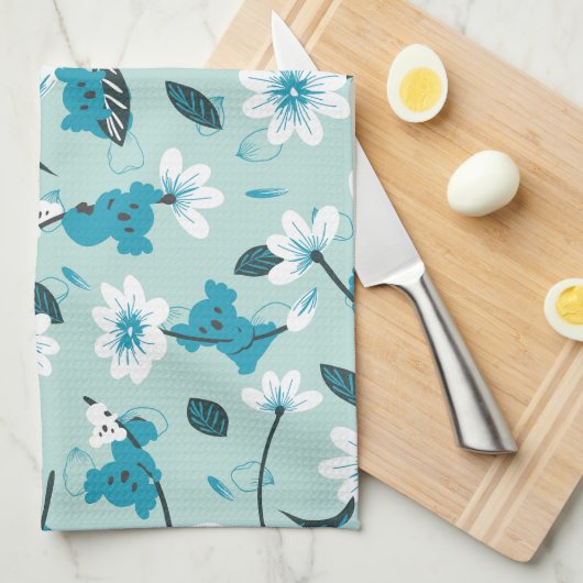 Speelse Koala Patroon Leuke Dier en Natuur Kunst Theedoek (Quarter Fold)