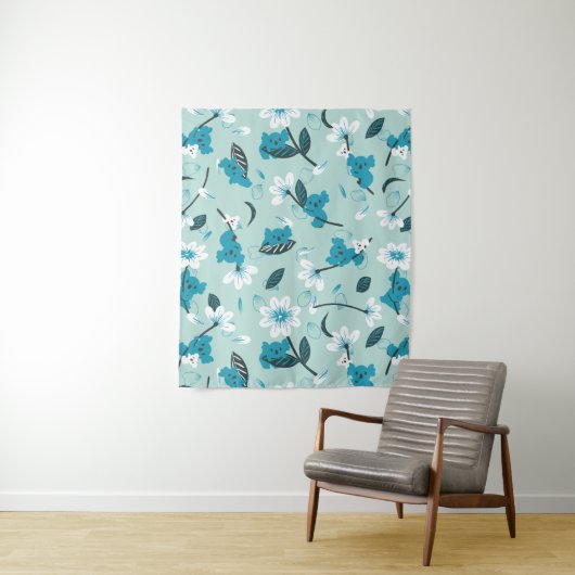 Speelse Koala Patroon Leuke Dier en Natuur Kunst Wandkleed (In situ)