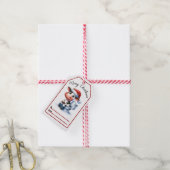 Speelse koe Kerst label ontwerp Cadeaulabel (Met Touw)