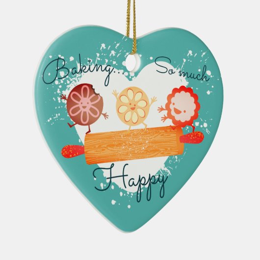 Speelse koekjes rollende pin kerst ornament (Rechts)