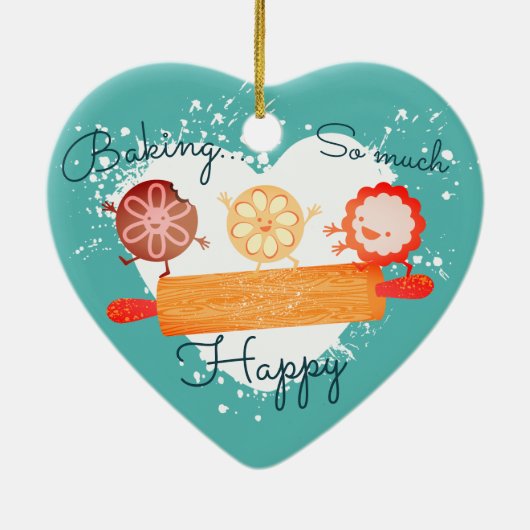 Speelse koekjes rollende pin kerst ornament (Achterkant)