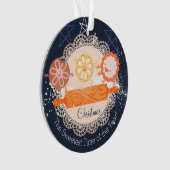 Speelse koekjes rollende pin kerst ornament (voorkant)