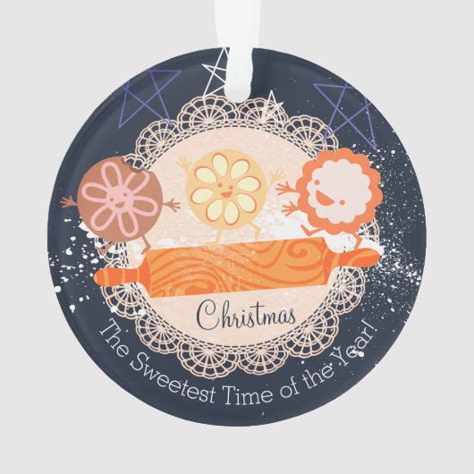 Speelse koekjes rollende pin kerst ornament (achterkant)