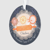 Speelse koekjes rollende pin kerst ornament (voorkant)