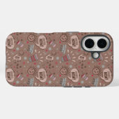 Speelse koffie nu Mocha patroon Case-Mate iPhone Case (Achterkant (horizontaal))