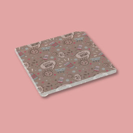 Speelse koffie nu Mocha patroon Glazen Onderzetter