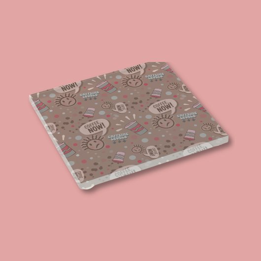 Speelse koffie nu Mocha patroon Glazen Onderzetter