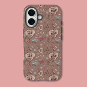 Speelse koffie nu Mocha patroon iPhone 16 Hoesje