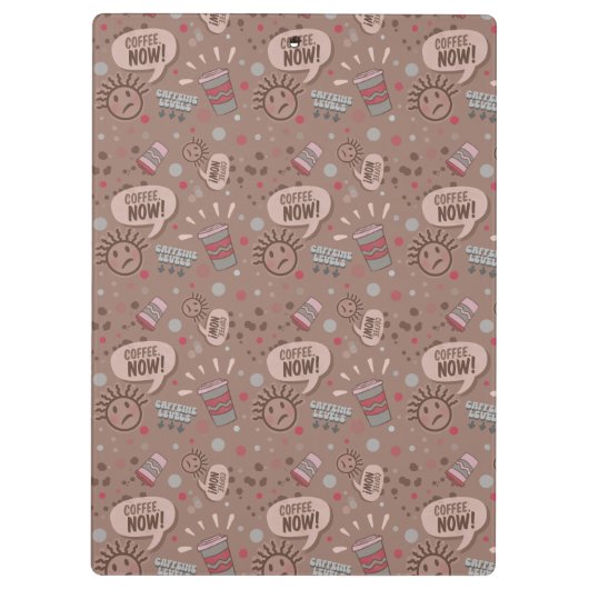 Speelse koffie nu Mocha patroon Klembord (Achterkant)
