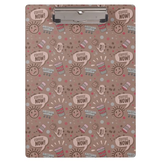 Speelse koffie nu Mocha patroon Klembord (Voorkant)