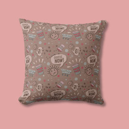 Speelse koffie nu Mocha patroon Kussen