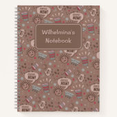 Speelse koffie nu Mocha patroon Notitieboek (Voorkant)