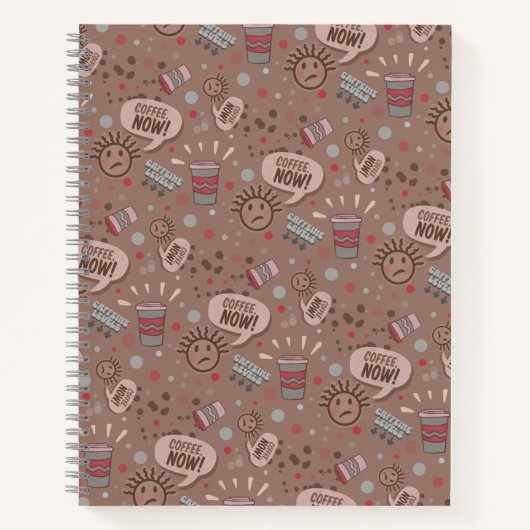 Speelse koffie nu Mocha patroon Notitieboek (Voorkant)