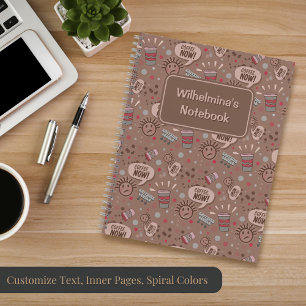 Speelse koffie nu Mocha patroon Notitieboek