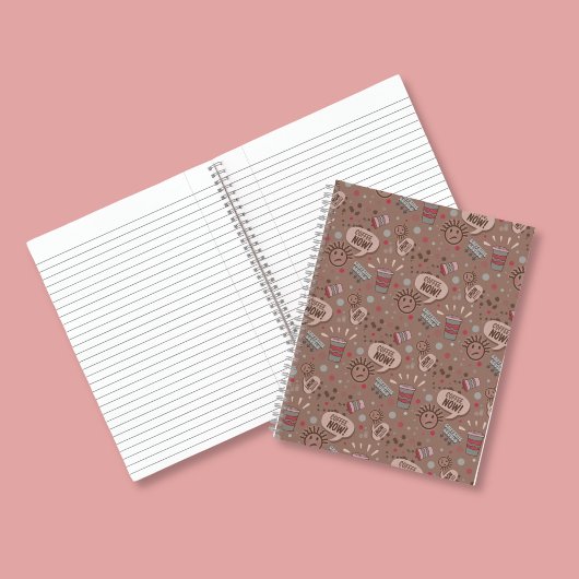 Speelse koffie nu Mocha patroon Notitieboek