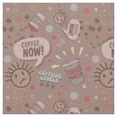 Speelse koffie nu Mocha patroon Stof (Close Up)