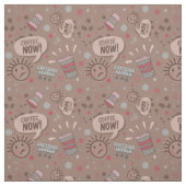Speelse koffie nu Mocha patroon Stof (Swatch)