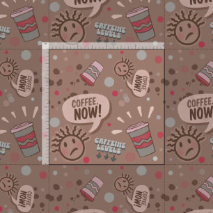 Speelse koffie nu Mocha patroon Stof
