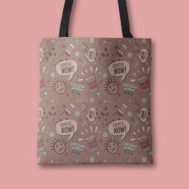 Speelse koffie nu Mocha patroon Tote Bag