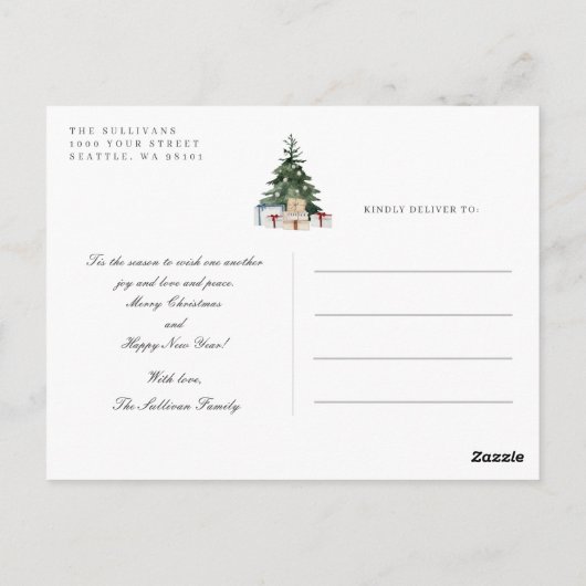 Speelse konijnenkonijn Kerstvakantie Briefkaart (Achterkant)