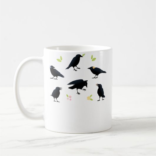 Speelse Kraaien Koffiemok (Links)