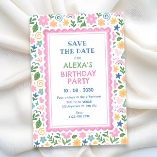 Speelse krabbel verf save the date
