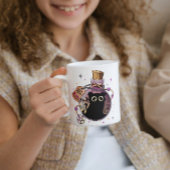 Speelse Kwaadaardige Kattenmonster Gevangen In Pot Koffiemok