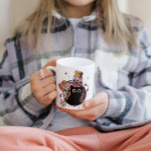 Speelse Kwaadaardige Kattenmonster Gevangen In Pot Koffiemok