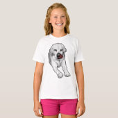 Speelse Lab, rode vakantie vonk T-shirt (Voorkant volledig)