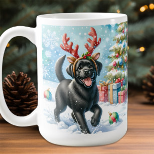Speelse Labrador Retriever Puppy Dog Christmas Koffiemok