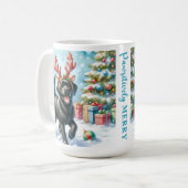 Speelse Labrador Retriever Puppy Dog Christmas Koffiemok (Voorkant links)