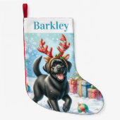 Speelse Labrador Retriever Schattige Happy Puppy D Kleine Kerstsok (Voorkant)