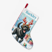 Speelse Labrador Retriever Schattige Happy Puppy D Kleine Kerstsok (Voorkant (Hangend))