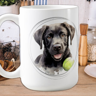 Speelse Labrador Retriever Waterverf Puppy Dog Koffiemok